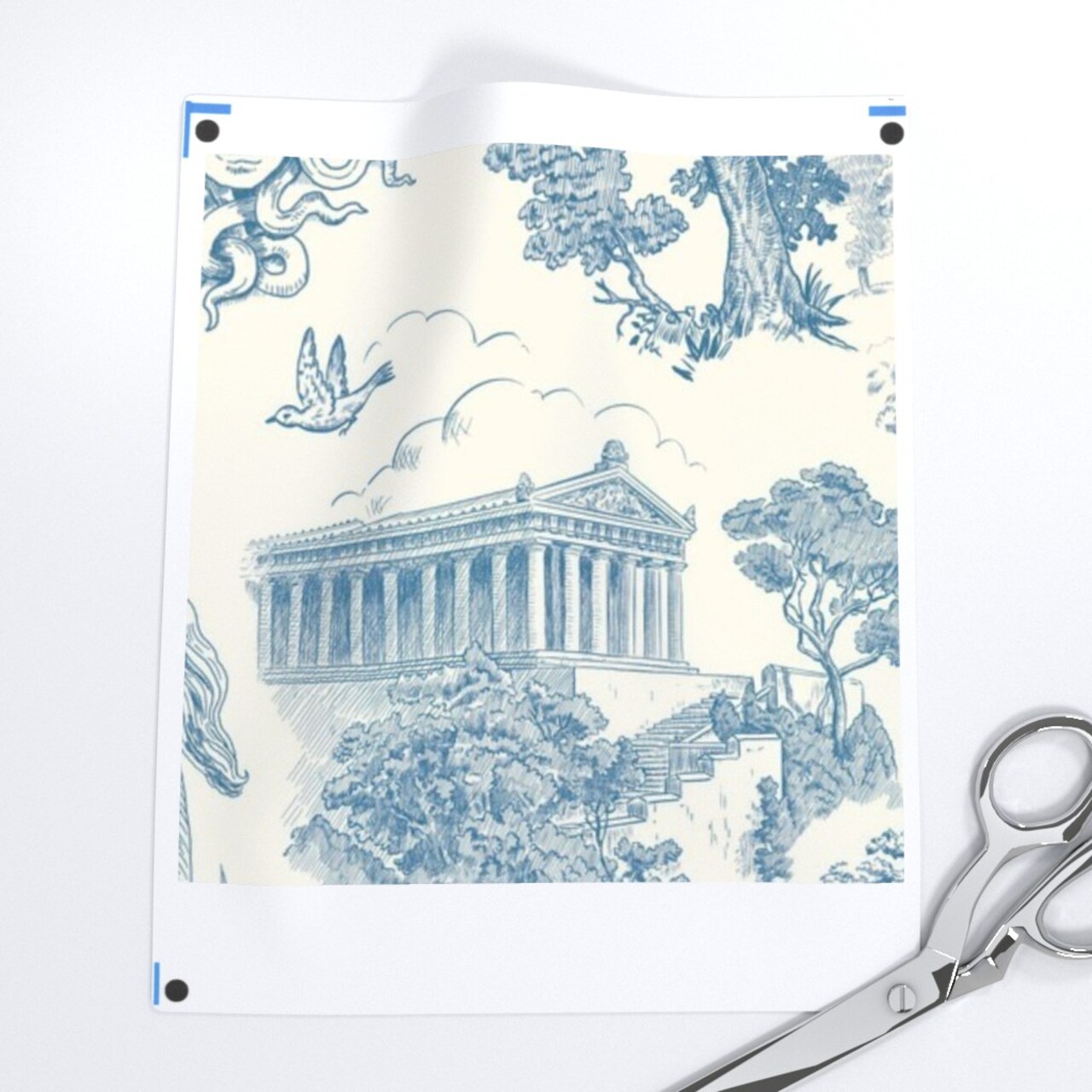 Ancient Greece Mythical Toile Temple Mythology Creatures Minotaur Pegasus Medusa Centaur Custom Pre-pasted Wallpaper by Spoonflower Pre-Pasted Wallpaper 2FT Wide